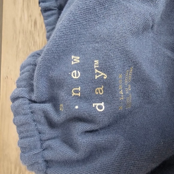 A New Day Blouse Womens XL Blue One Shoulder Ruffle Sleeveless Boho Top - Picture 8 of 8